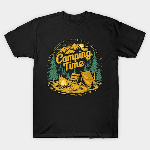 Camping Time Travel Adventure Holidays T-Shirt by Macphisto Shirts